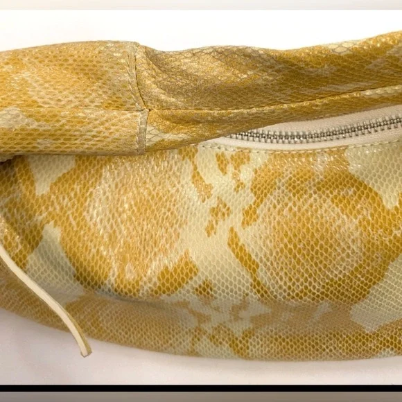 BY FAR Cush Leather Hobo Bag Snakeskin Pattern Zip Closure EUC - Picture 8 of 11